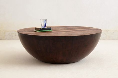 The 50 Most Beautiful Coffee Tables Ever via Brit + Co. - bowl-shaped wooden coffee table...can I make it? Clearance Outdoor Furniture, Round Wood Coffee Table, Table Cafe, Wooden Coffee Table, Beautiful Coffee, Coffee Table Design, Furniture Inspiration, Table Storage, Modern Coffee Tables