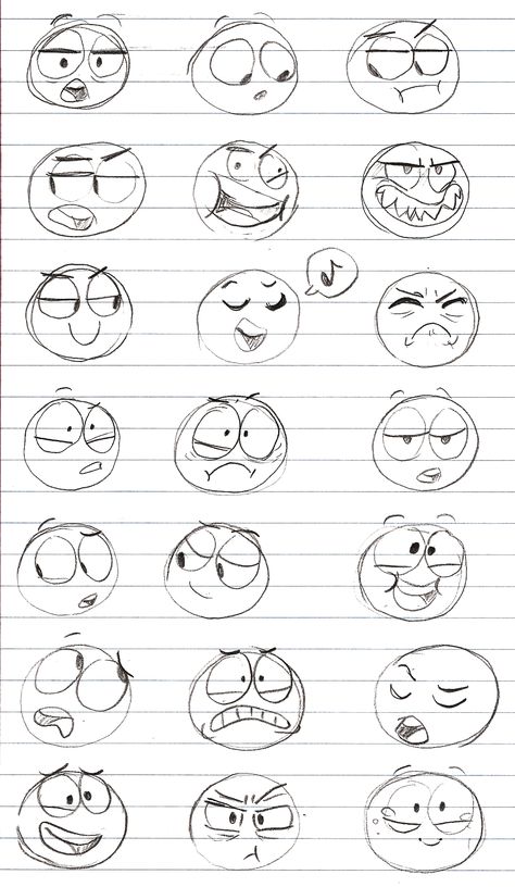 Facial Expressions Drawing, رسم كاريكاتير, Cartoon Expression, Arte Doodle, Drawing Face Expressions, Drawing Cartoon Faces, Drawing Faces, Drawing Expressions, Cartoon Faces