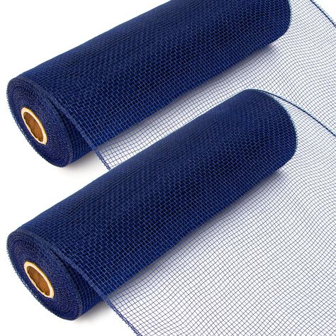 PRICES MAY VARY. 【SIZE】2 Rolls per package,10 inch x 30 feet long (10Yard) Each Roll. 【MATERIAL】Made of Polypropylene,waterproof,flexible, lightweight. 【DESIGN】Classic Navy,Widely used in making wreaths,Suitable for 4th of July,Football, and Christmas theme. 【WIDE RANG OF USE】Perfect for wreaths, swags, Christmas trees, and any creative or decorative venture you can think of. 【RIBBLI】Committed to providing high-quality products and services.Great choice for all art and crafts. Ribbli 2 Rolls 10” 4th Of July Tree, Patriotic Christmas Tree, Making Wreaths, Patriotic Christmas, Crafts Party, Wreath Decoration, Mesh Ribbon, Ribbon Crafts, Gold Ribbons