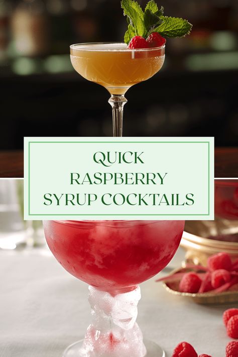 Looking for easy cocktail recipes? Check out these 8 delightful raspberry syrup cocktails. From the sweet and flavorful Rooster Tail to the refreshing Knickerbocker, these drinks are perfect for any occasion. Each cocktail easily blends fresh raspberry flavors with unique ingredients like rum, citrus juices, and more. Get ready to impress your friends with homemade drinks that can be made in minutes Raspberry Syrup For Drinks, Raspberry Syrup Recipe, Syrup For Drinks, Easy Cocktail Recipes, Unique Ingredients, Rooster Tail, Rose Cocktail, Cherry Brandy, Cocktail Syrups