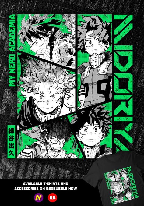 My Hero Academia manga panel series by Respestyle Magazine Cover Ideas, Chibi Marvel, Tshirt Printing Design, Tshirt Design Inspiration, Anime Tshirt, Anime Tees, Shirt Illustration, Shirt Design Inspiration, Graphic Tshirt Design