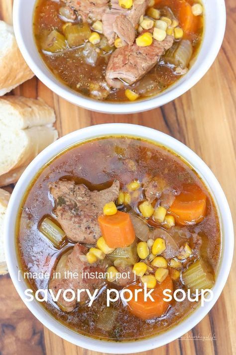 Pork Hock Soup, Pulled Pork Soup, Pressure Cooker Soup Recipes, Pork Soup Recipes, Leftover Pork Roast, Instant Pot Slow Cooker, Pressure Cooker Recipe, Pork Broth, Pork Soup