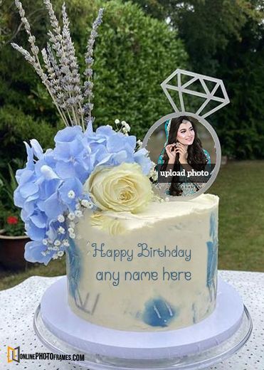 Happy Birthday With Picture Edit, Birthday Cake With Photo Print, Happy Birthday With Photo Edit, Gorgeous Cakes Birthday, Happy Birthday Cake With Name Edit, Birthday Cake With Name And Photo Edit, Birthday Cake With Picture, Edit Cake, Happy Birthday Cake Design