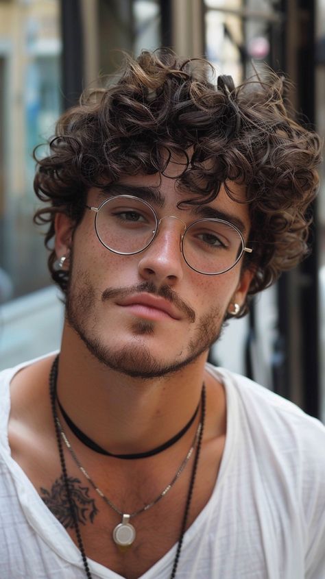 Long Hairstyles Curly Hair, Men's Curly Hairstyle, Men Hairstyle With Beard, Curly Hair Men Aesthetic, 2a Hairstyles, Mens Curly Hair, Male Curly Hairstyles, Mens Short Curly Hairstyles, Curly Hairstyles For Men