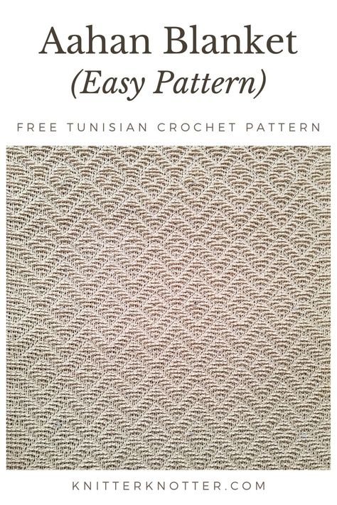 Free Tunisian Crochet Blanket Pattern: The Aahan Blanket - KnitterKnotter Crochet Stitch Blanket, Tunisian Crochet Blanket Pattern, Tunisian Blanket, Tunisian Crochet Free, Tunisian Hooks, Tunisian Crochet Blanket, Double Ended Crochet, Crochet Knit Blanket, Tunisian Crochet Pattern