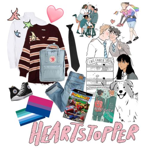 Charlie Spring Clothes, Charlie Spring Outfit Ideas, Heartstopper Aesthetic Outfit, Charlie Spring Inspired Outfits, Charlie Spring Style, Heartstopper Outfits Charlie, Charlie Spring Outfits Heartstopper, Heartstopper Outfit Ideas, Heartstopper Inspired Outfits