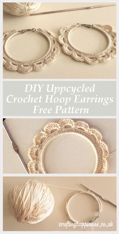 Crochet Hoop Earrings, Crochet Hoop, Crochet Jewlery, Glam Earrings, Crochet Jewelry Patterns, Crochet Earrings Pattern, Front Back Earrings, Black Stud Earrings, Ear Jacket Earring