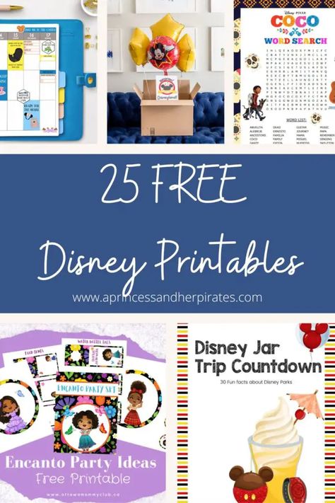 25 FREE Disney Printables #disneyprintables #freeprintables Disney Planner Printables Free, Trip Countdown, Disney Printables Free, Disney Planner, Disney Tickets, Disney Printables, Kit Ideas, Disney Home Decor, Disney Facts