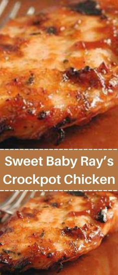 Sweet Baby Rays Crockpot Chicken, Baby Ray, Chicken Boneless Breast Recipes, Sweet Baby Ray, Chicken Breast Crockpot Recipes, Crockpot Chicken Breast, Chicken Crockpot Recipes Easy, Bbq Chicken Recipes, Crockpot Dishes