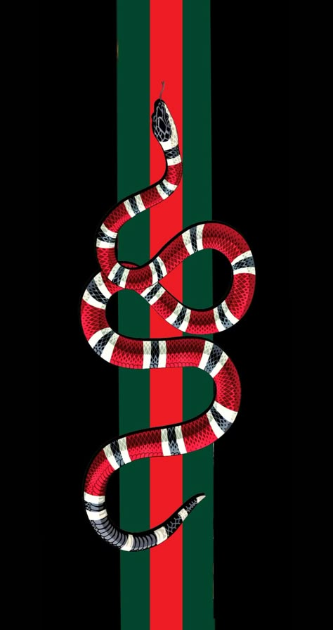 Snake Art Wallpaper, Wallpaper Iphone Edgy, Gucci Wallpaper Iphone, Wallpaper Edgy, Gucci Snake, Chanel Wall Art, Snake Black, Snake Wallpaper, Money Wallpaper Iphone