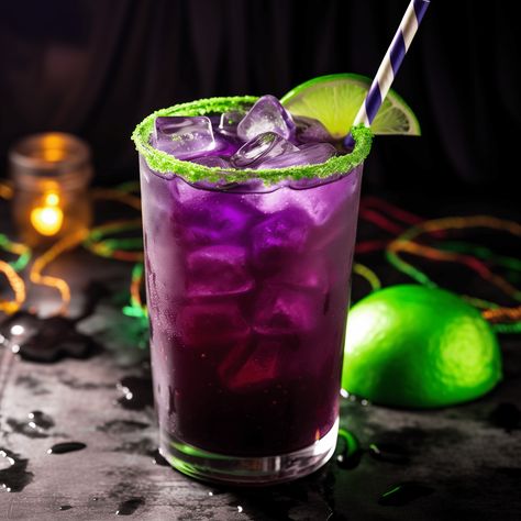 Drunk Witch Cocktail Recipe - The Drunk Witch offers a tantalizingly sweet and fruity flavor profile with a slight tanginess from the citrus. The effervescence of the Sprite adds a refreshing fizz that balances the syrupy grenadine and the potent kick of vodka. Drunk Witch Drink, Witch Cocktail, Grape Cocktails, Grenadine Cocktail, Layered Drinks, Homemade Soda, Soda Recipe, Vodka Recipes, Grape Soda