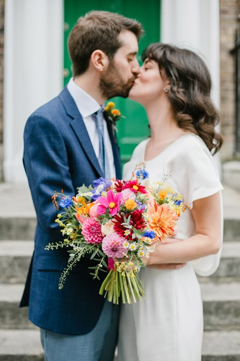 Colourful Flower Bouquet Wedding, Small Bridal Bouquets Colorful, Colourful Wedding Bouquets Brides, Colourful Wedding Flowers Table, Colourful Bride Bouquet, Small Colorful Wedding Bouquet, Colourful Wedding Flowers Bouquets, Wild Flowers Wedding Bouquet, Summer Wedding Bouquets Wildflowers