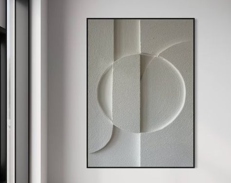 rarigallery - Etsy Serbia Wall Art 3d, Geometric Artwork, Painting Minimalist, Monochromatic Palette, Plaster Wall Art, Cream Walls, Art Abstract Painting, Wall Art Boho, Neutral Color Scheme