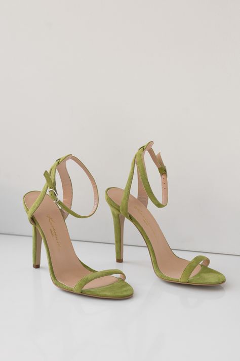 Light Green Accessories, Green Sandals Heels, Light Green Heels, Light Green Shoes, Green Shoes Heels, Hand Made Shoes, Heels Green, Green High Heels, Fashion Shoes Heels