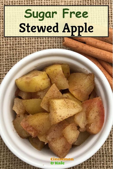 Sugar free stewed apple is perfect for a healthy breakfast or dessert. Naturally sweetened with cinnamon. Quick and easy to make. Sugar Free Apple Recipes, Healthy Winter Desserts, Stewed Apples Recipe, Breakfast Quick And Easy, Low Fat Dessert Recipes, Stewed Apples, Sugar Free Desserts Easy, Breakfast Quick, Dairy Free Recipes Dessert