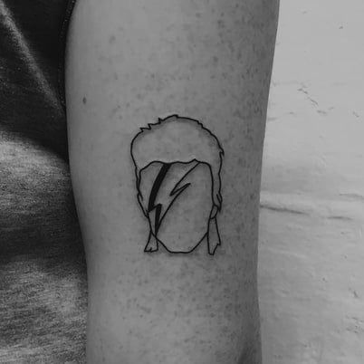 Simple David Bowie Tattoo, David Bowie Tatoos, David Bowie Inspired Tattoos, Rockstar Tattoo Ideas, David Bowie Tattoo Ideas, Ziggy Stardust Tattoo, Rockstar Tattoo, David Bowie Tattoo, Bolt Tattoo