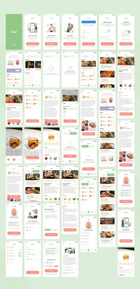 App UI Kit Food Website Design, Nutrition App, Ux Design Principles, Restaurant App, Meal Planning App, Diet Apps, Mobile App Design Inspiration, App Design Inspiration, Mobile App Ui