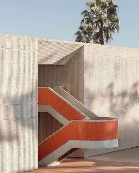 Brutal Orange Emotional Architecture, Brutalism Architecture, Stairs Architecture, Stair Case, Exposed Concrete, Brutalist Architecture, Architecture Exterior, Facade Architecture, Brutalism