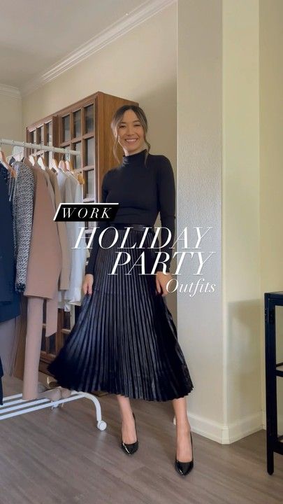 Party Outfit Night Classy, Leather Skirt Outfit Party, Leather Skirt Outfit Party Night, Party Outfit Classy, Office Party Outfit, Christmas Party Outfits Classy, Office Holiday Party Outfit, Holiday Party Outfit Work, Christmas Party Outfit Work