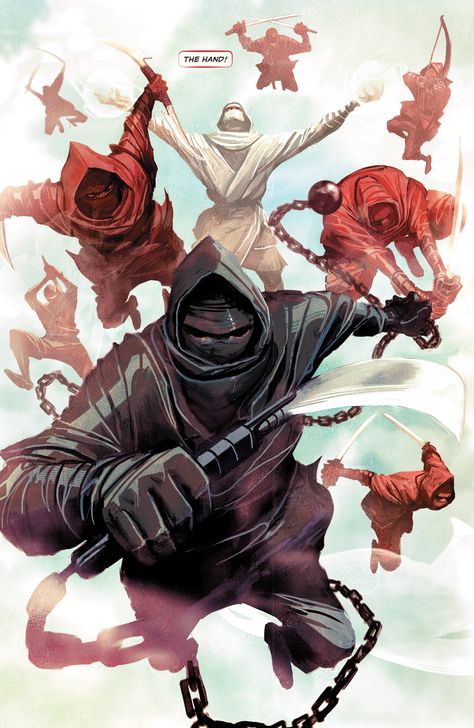 Marvel The Hand Ninja, Ninja Character Art, Daredevil Villains, The Hand Marvel, Ninjas Art, Chinese Ninja, Shinobi Art, Ninja Poses, Kingpin Daredevil