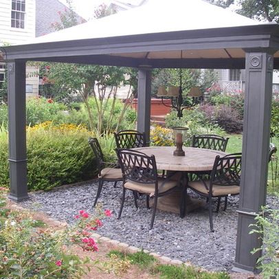 Gazebos Design Ideas, Pictures, Remodel, and Decor - page 23 gravel floor Gazebo Replacement Canopy, Portable Gazebo, Outdoor Gazebo, Backyard Shade, Gravel Patio, Backyard Canopy, Garden Canopy, Backyard Gazebo, Gazebo Canopy