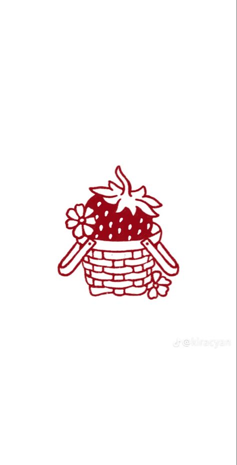 Strawberry Tattoos, Adpi Merch, Locket Tattoos, Strawberry Tattoo, Tatoo Inspiration, Harry Styles Tattoos, Basket Drawing, Widget Ideas, Bow Tattoo