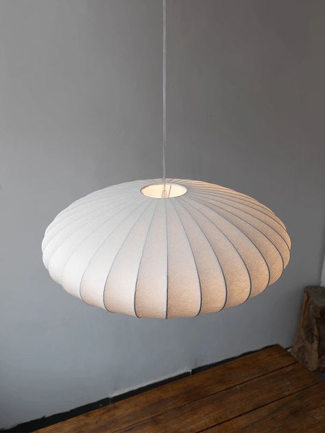 Silk Oval Pendant Lamps Wabi Sabi Living, Wabi Sabi Design, Nordic Chandelier, Silk Lampshade, Elegant Lighting Fixtures, Wabi Sabi Style, Elegant Chandeliers, White Lamp Shade, Dining Room Chandelier