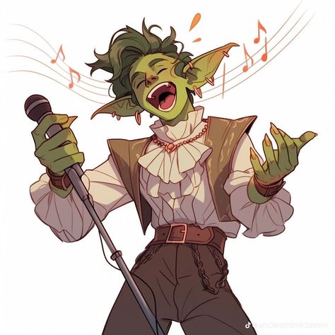 Goblin Bard, Dnd Bard, Goblin Art, Dnd Races, Dungeons And Dragons Characters, Dnd Art, Poses References, Character Creation, Dnd Characters