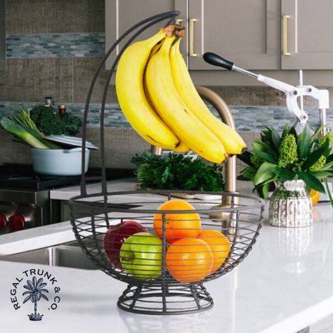 Banana Hanger, Produce Baskets, Banana Holder, Kitchen Brown, Decor For House, Banana Stand, Wish List Items, Hanging Fruit Baskets, Organizing My Life