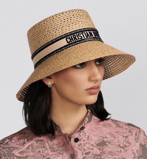 Accessories Dior, Dior Hat, Large Brim Hat, Floppy Hats, Dior Accessories, Christian Dior Couture, Beige And Black, Dior Couture, Boutique Online