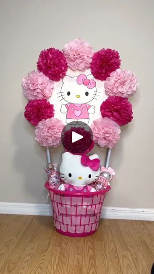 20 reactions | Gift Basket DiY using the AR Drawing app  #ARDrawing #ARDrawingApp #giftbasket #ardrawingpartner | Lou Flores Crafts | Lou Flores Crafts · Original audio Hello Kitty Centerpiece Ideas Diy, Hello Kitty Birthday Ideas, Hello Kitty Centerpieces, Gift Basket Diy, Lou Flores, Sanrio Birthday, Basket Diy, Diy Gift Baskets, Hello Kitty Party