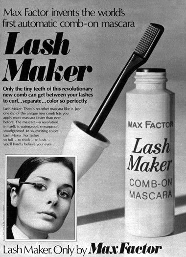 1975 Max Factor LashMaker Mascara Max Factor Mascara, 1970's Hair, 1950s Makeup, Vintage Beauty Products, Vintage Makeup Ads, Vintage Beauty Ads, Makeup Ads, Beauty Ads, Retro Makeup