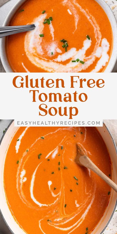 Gluten Free Grilled Cheese, Gluten Free Soup Recipes, Gluten Free Tomato Soup, Dairy Free Tomato Soup, Creamy Tomato Soup Recipe, Gluten Free Soup Recipes Glutenfree, Delicious Chili Recipe, Bread Crackers, Gluten Free Vegetables