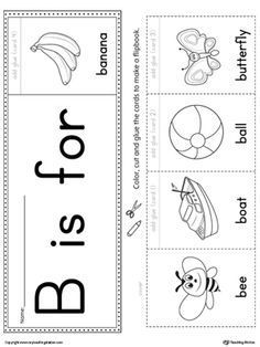 Letter B Phonics, Letter B Worksheets For Toddlers, B Is For, Letter B Worksheets For Preschool, Letter B Worksheets, The Letter B, Flip Books, B Words, Beginning Sound