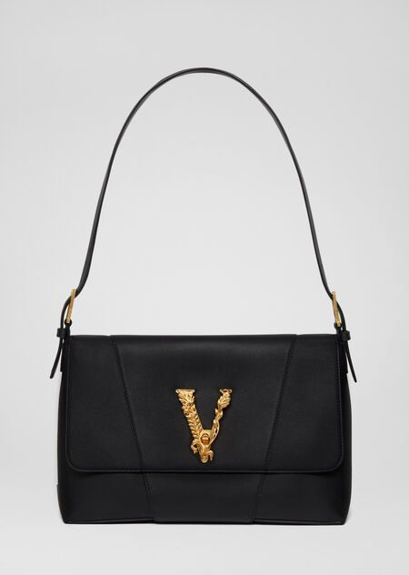 Large Virtus Shoulder Bag - black Shoulder Bags Versace Bag, Luxury Clothes Men, Red Backpack, Accessories Bags Shoes, Versace Bags, Fancy Bags, Handbags Tote, Large Shoulder Bags, Black Shoulder Bag