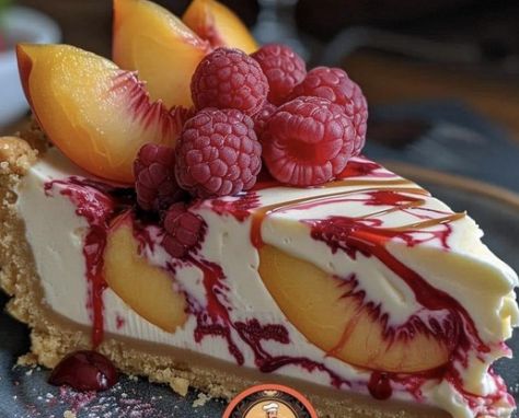 Peach Raspberry Cheesecake – Tnextrecipes Baileys Dessert, Cheesecake With Whipped Cream, Savory Cheesecake, Summer Fruit Recipes, Raspberry Swirl Cheesecake, Peach Cheesecake, Peach Raspberry, Peach Jam, Bobby Flay