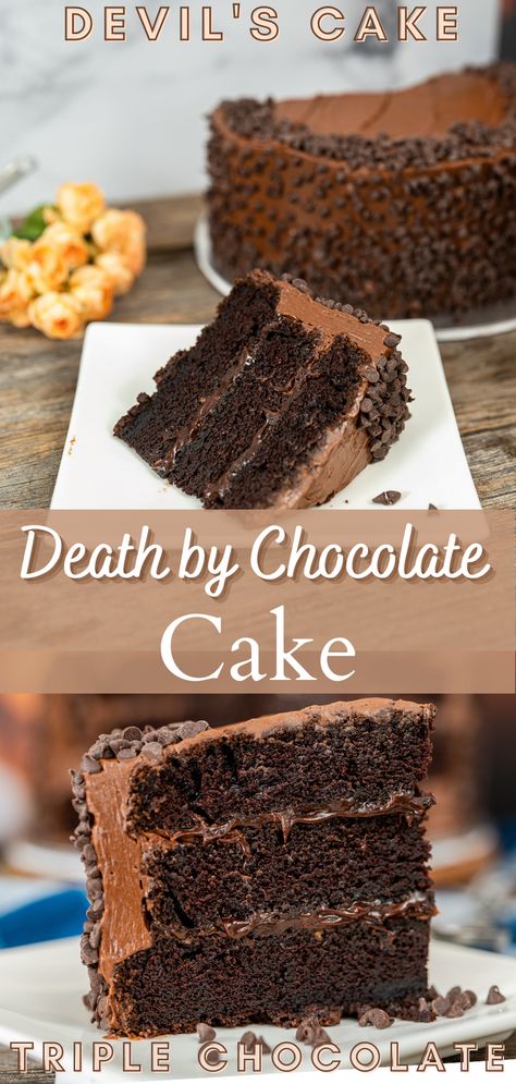 The Ultimate Chocolate Cake, Double Chocolate Fudge Cake, Luisa Bakes, Triple Chocolate Fudge Cake, The Best Chocolate Frosting, Best Chocolate Frosting, Soft Chocolate Cake, Chocolate Caramel Fudge, Triple Layer Chocolate Cake