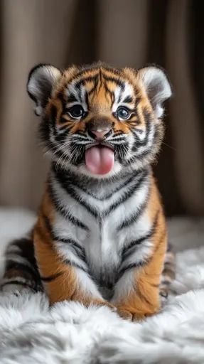 ↑↑↑ Larger size on website 🔸 A baby tiger sits on a white fluffy surface, its tiny paws tucked under its body. Its bright blue ey Tiger Sitting, Tigers, White Tiger Pictures, Baby Tigers, Photo Gifts Diy, Bright Blue Eyes, Tiger Pictures, Baby Tiger, Landscape Art Quilts