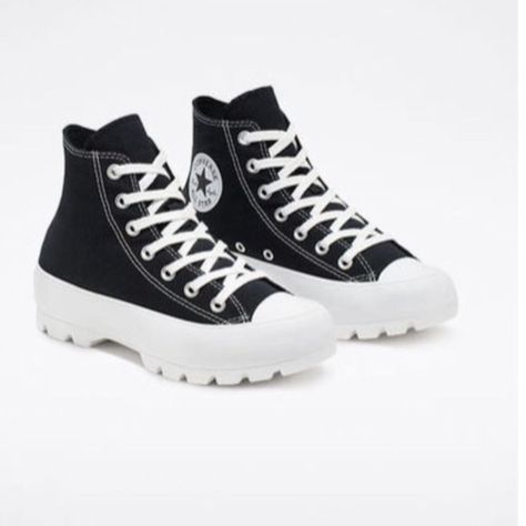 Converse All Star Chucks Ox Lugged Platform Sneaker Shoes Men’s 7 / Women’s 9 Converse Shoes Platform Black, Converse Shoes Platform, Converse White High, Turquoise Converse, Sneaker Shoes Women, Laceless Sneakers, Leather Converse, Shoes Converse, Converse Chuck 70