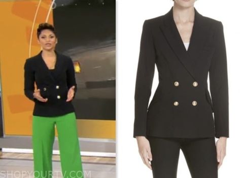 CBS Mornings: January 2024 Jericka Duncan's Black Double Breasted Blazer Black Double Breasted Blazer, January 2024, Breasted Blazer, Double Breasted Blazer, Double Breasted, Fashion Looks, Blazer, Tv, Clothes