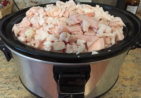 How To Render Lard (and why you should use it) Render Lard, Lard Recipe, Rendering Lard, Tallow Recipe, Just Be Honest, Crock Pot Pork, How To Render, Apocalypse Survival, Crockpot Pork