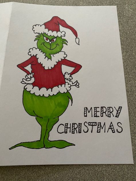 Christmas Cards Grinch, Christmas Card Grinch, Grinch Christmas Cards, Grinch Christmas Card, Grinch Christmas, The Grinch, Christmas Cards Handmade, Watercolor Cards, Xmas Cards