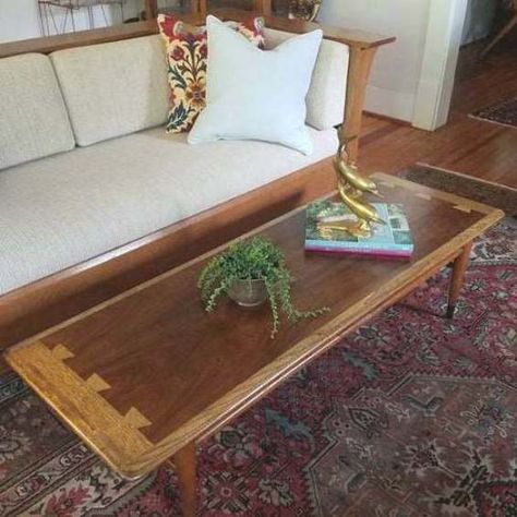 Mid Century Modern Lane Acclaim Coffee Table, Vintage Danish Modern Surfboard Table, Walnut Dovetail Mcm Coffee Table, Mod Aesthetic, Surfboard Table, Dovetail Furniture, Danish Mid Century Modern, Mid Century Coffee Table, Lane Furniture, Furniture Design Living Room, Small Room Design