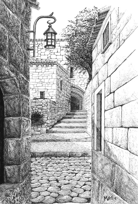 Architecture Drawing Art Buildings, Pencil Sketches Landscape, Art Buildings, Landscape Pencil Drawings, Drawing Scenery, Pen Art Work, Architecture Drawing Sketchbooks, Perspective Drawing Architecture, Pen Art Drawings