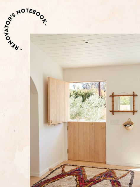 Photographer Thayer Gowdy’s $350K Ojai Renovation Is a Lesson in Building for Yourself Modern Dutch Door, Dutch Interior Design, Terrazzo Floors, Wooden Deck, Design 101, Rug Ideas, Dutch Door, Entryway Ideas, Desert Homes