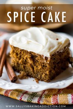 Best Cake Flavours, Moist Spice Cake, Whipped Cream Cheese Frosting, Spice Cake Recipes, Spice Cake, Cake With Cream Cheese, Cake Flavors, Savoury Cake, Food Cakes