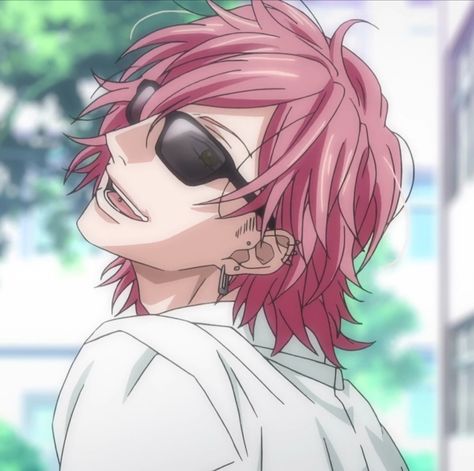 Yuri Ayato, Photography School, Black Sunglasses, Piercings, Anime, Hair, Pink, Black