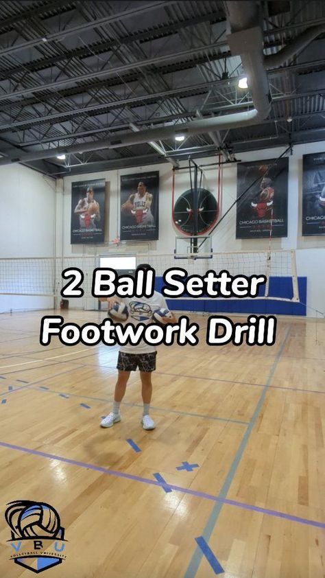 Footwork is the most underrated and likely the most important skill in order to become a good setter. Use this drill to work on your footwork as a setter. All you need is a high ceiling and 2 volleyballs Recommended Sets/Reps: - give yourself 5 attempts at this drill and count to see how many sets you can get to before messing up. Hope this helps! . . . #volleyballislife #volleyball #voleibol #biomechanics #mechanics #muscle #coach #coaching #transform #transformation #volleyballparents Volleyball Setter, Haikyuu Hinata, Volleyball Training, Mess Up, High Ceiling, Work On Yourself, All You Need Is, Volleyball, Work On