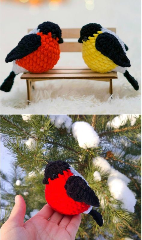 Hummingbird Crochet, Crocheted Birds, Crochet Robin, Parrot Pattern, Crochet Parrot, Crochet Bird, Crochet Bird Patterns, Tutorial Amigurumi, Bird Free