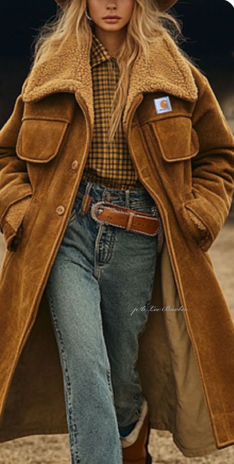 Winter Western Aesthetic, Cold Western Outfits Women, Winter Outfit Inspo 2024 Cold, Western Outfits Aesthetic, Latest Styles In Women Fashion, Winter Outfits Aesthetic Vintage, Boho Winter Outfit, Cold Outfit Ideas, Cowgirl Winter